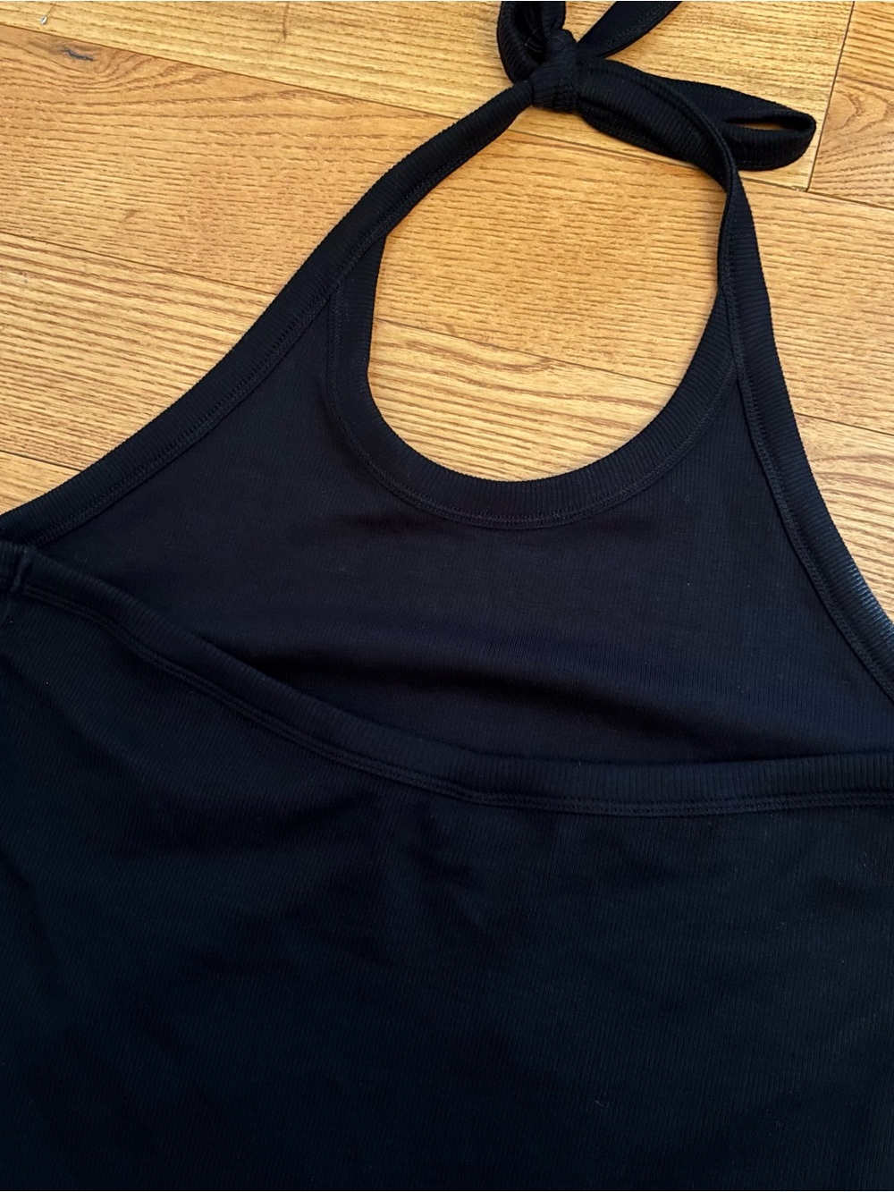 KOTN Ribbed Black Halter Tank - Picture 6 of 7